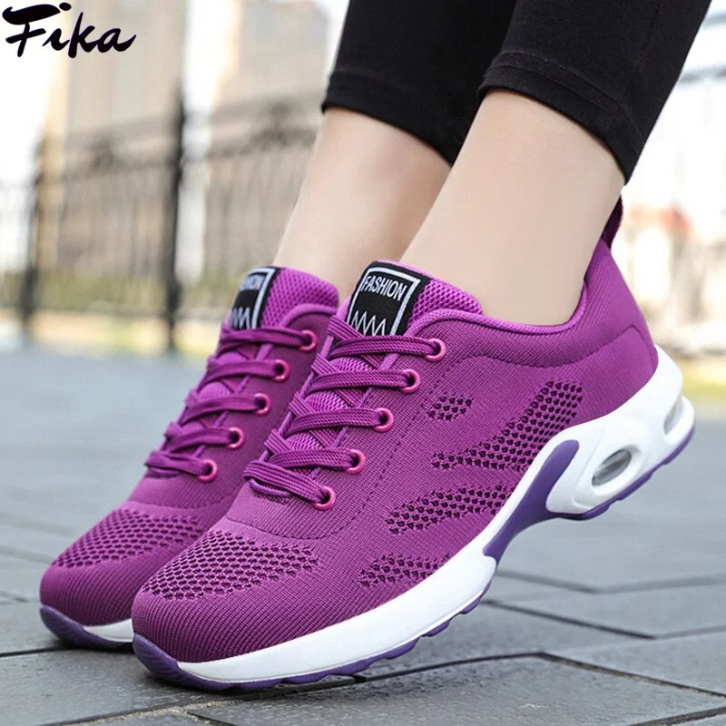 Running Shoes Women 2021 Breathable Casual Shoes Outdoor Light Weight Sports Shoes Walking Platform Ladies Sneakers Black Summer