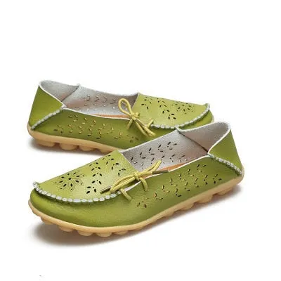 Women's Flats Ballet Genuine Leather Shoes Woman Slip On Casual Loafers Flats Soft Oxford Shoes Sapato Feminino Plus Size