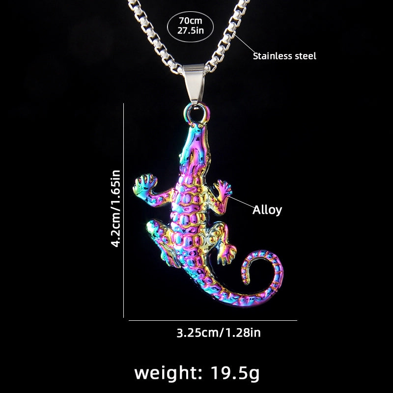 Colorful Crocodile Stainless Steel Necklace