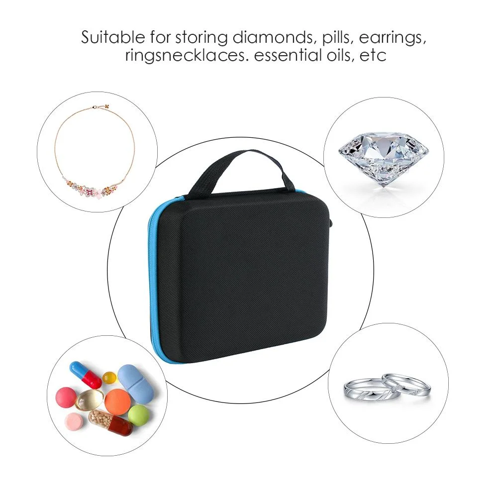 30 Bottles Diamond Painting Charms Box Embroidery Tool Storage Bag (Blue)