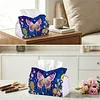 Purple Butterfly DIY PULeather Diamond Painting Tissue Box for Adults Beginners Gem Art Painting Napkin Holder for Living Room Bedroom Bathroom Table Decor