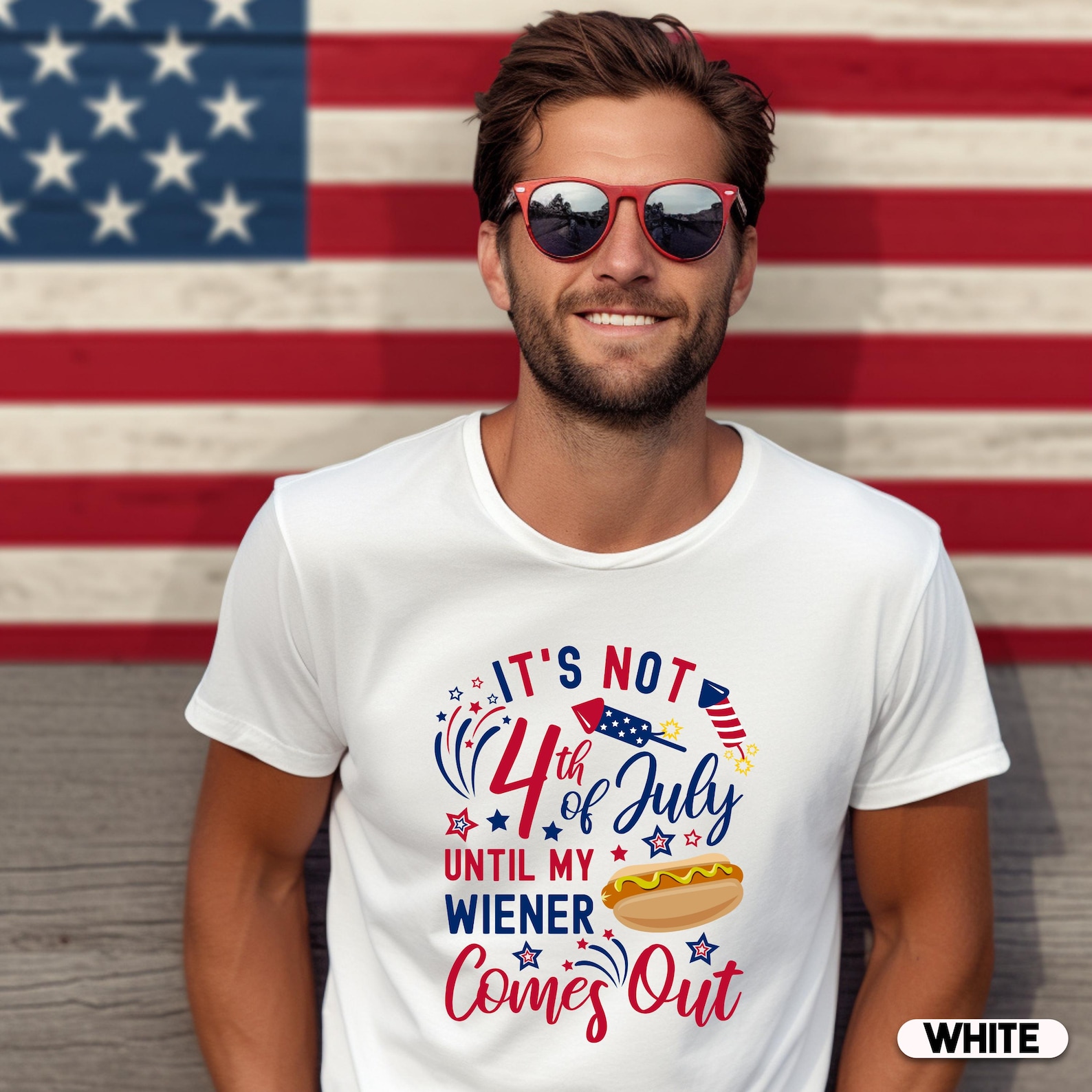 Loveyoufancy Couples 4th of July Shirts, Funny Fourth of July Couple Drinking Tshirts, Matching Weiner Hot Dog Shirt for Him Her