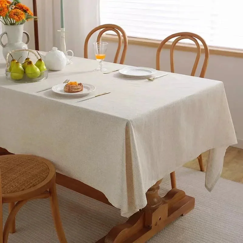 Sdrawing Linen Cotton Washable Tablecloth for Wedding Home Party Dining Banquet Decoration Flax Fabric Table Cloth Luxurious Table Cover