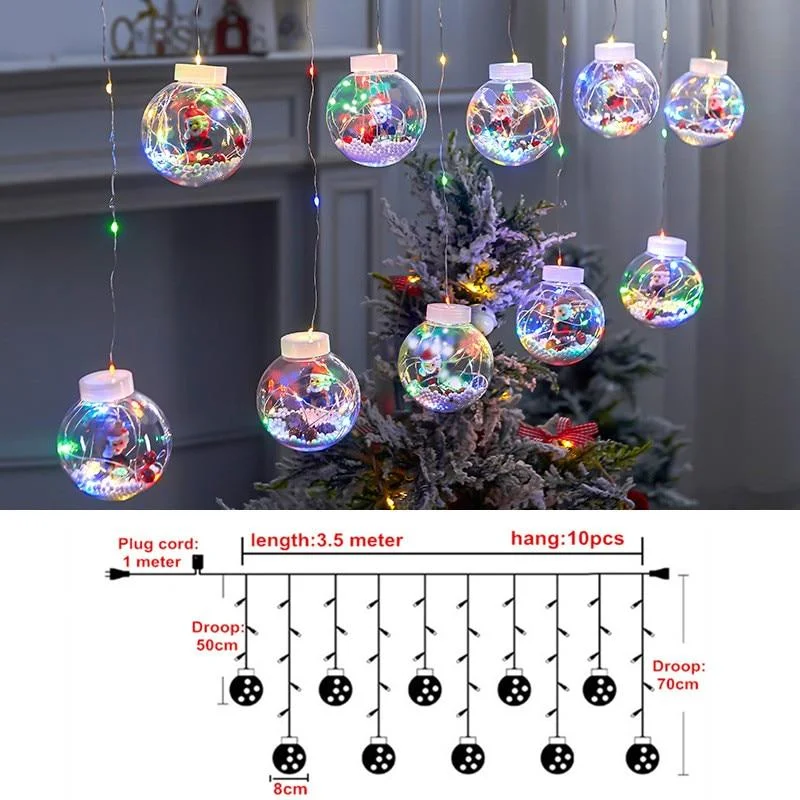 Curtains Christmas Ball LED String Lights