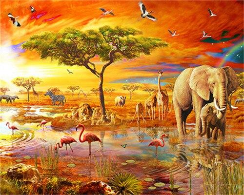 

African Savanna Animals – Paint By Numbers - 40*50CM, 501 Original