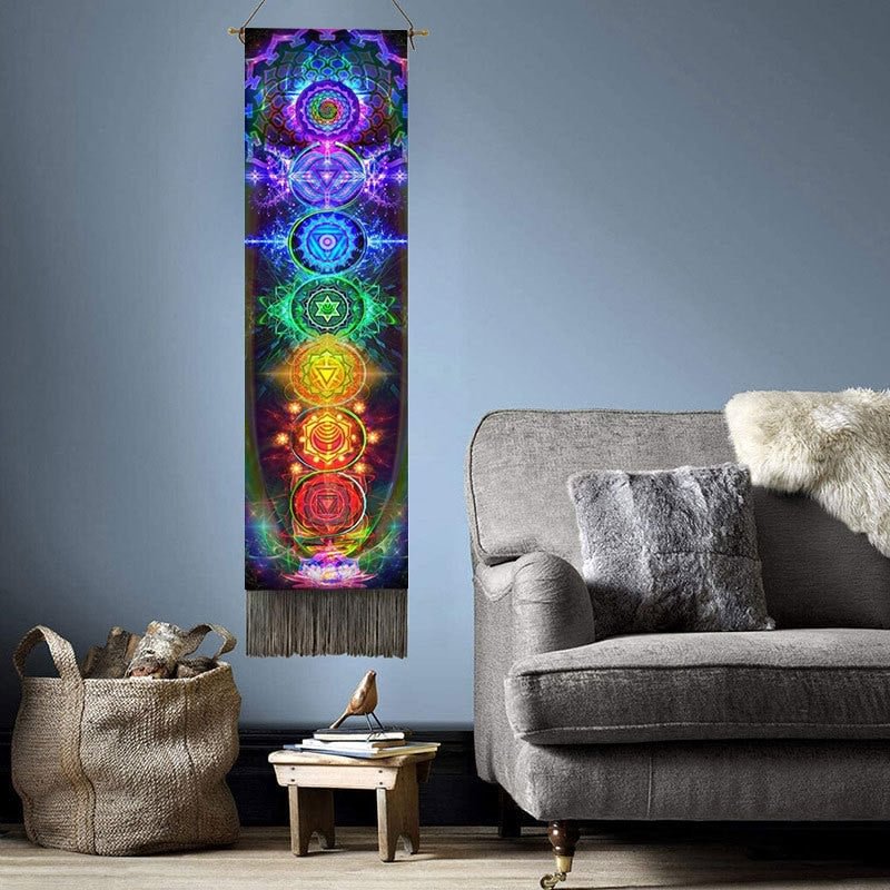 Tarot Witchcraft Wall Hanging Tapestry Bohemia Evil Eye Phase Tassel Tapestry Boho Art Tapestries For Bedroom  Office Decor