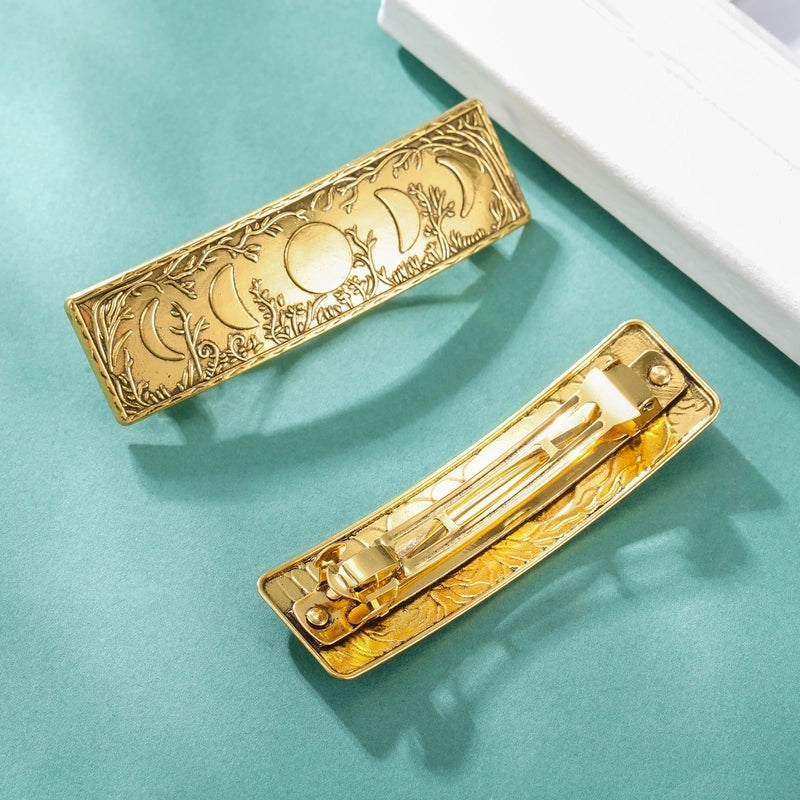 Women’s Retro Minimalist Moon Alloy Plating Hair Clip