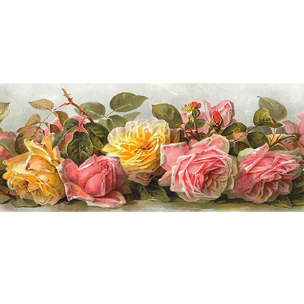 

110*50CM - Round Drill Diamond Painting - Lover Rose, 501 Original