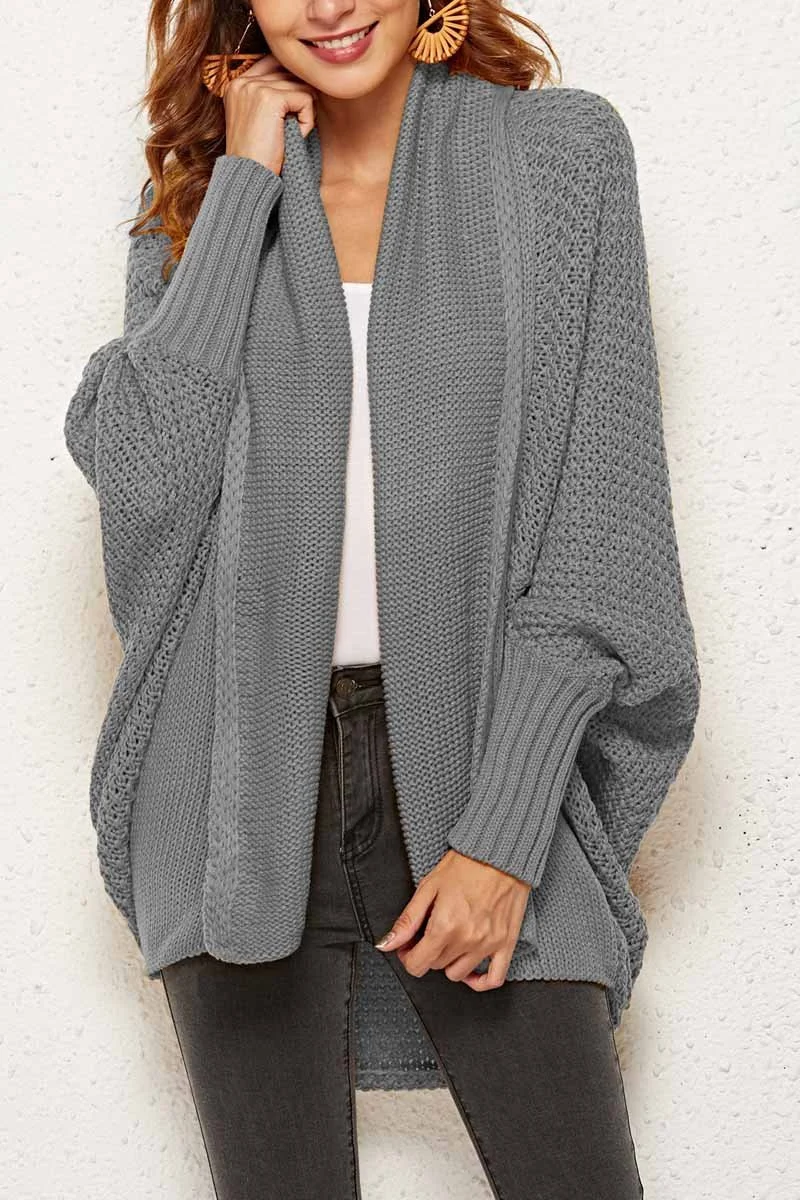 ABEBEY Batwing Sleeve Sweater Cardigan (4 Colors)