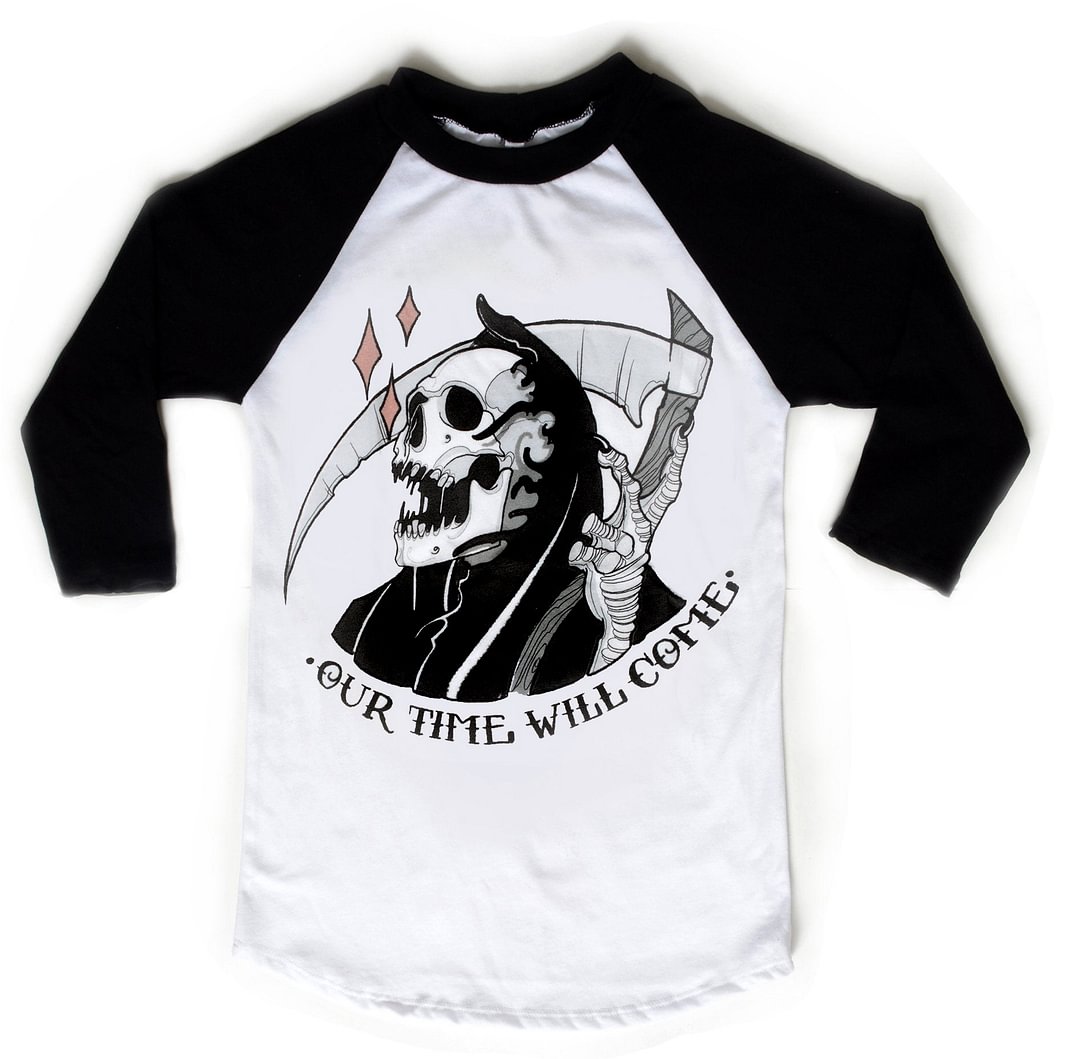 Death Our Time Will Come Baseball Tee (Women)
