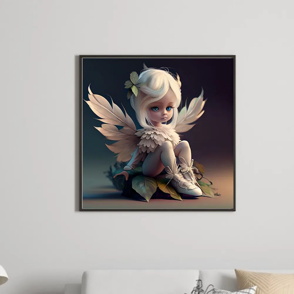 Full Round Diamond Painting 50*50cm - Little Girl With Wings