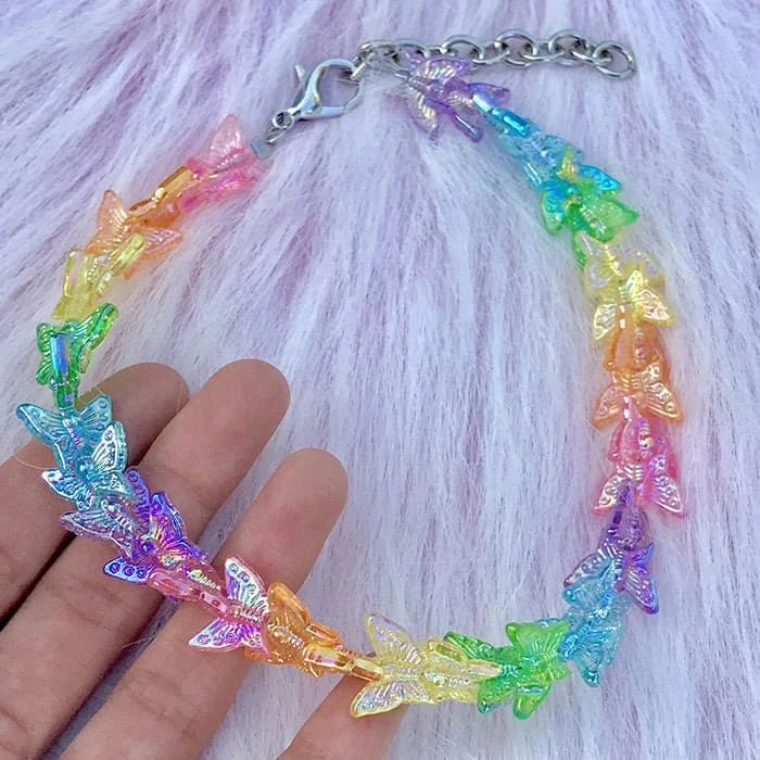 Colorful Butterfly Choker