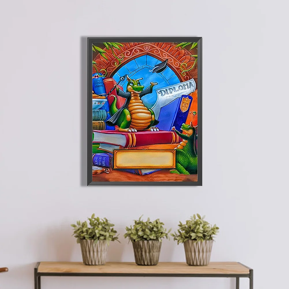 Diamond Painting - Full Round Drill - Green Dragon(30*40cm)