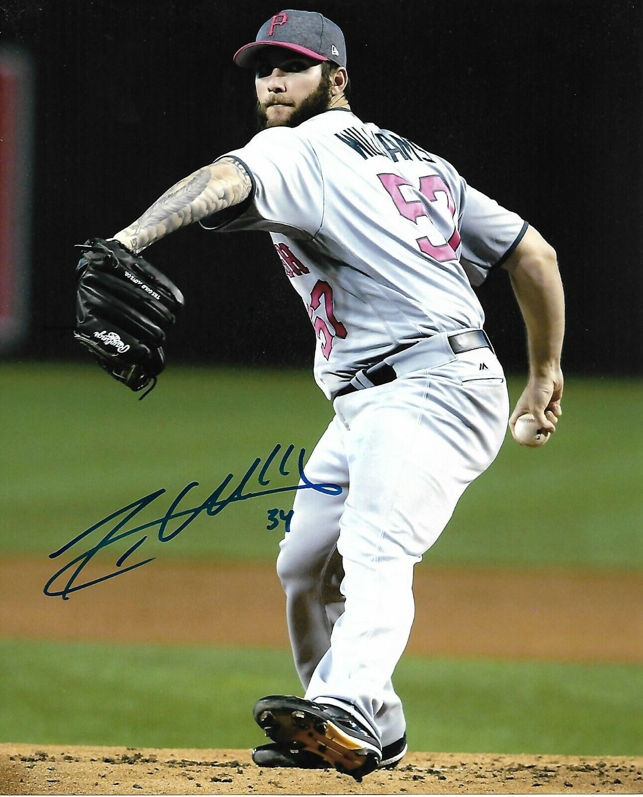 TREVOR WILLIAMS signed autographed Pittsburgh Pirates 8x10 Photo Poster painting w/ COA