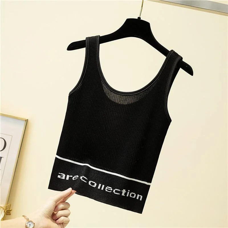 Basic Knitted Sport Top Fitness Women Sleeveless Sexy Crop Top Gym Stretch Tank Top Female Clothes 2020 Fashion