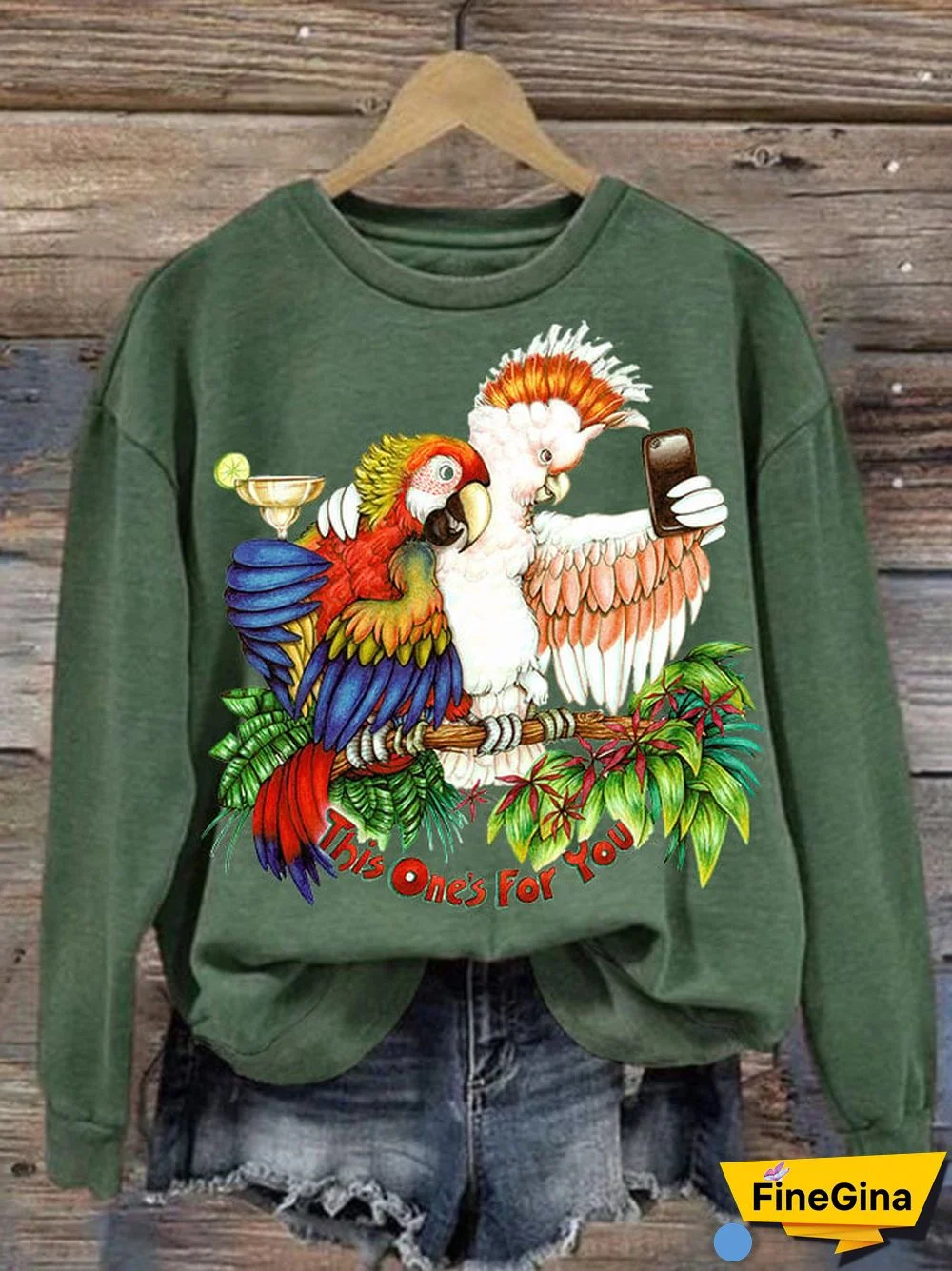 This One's For You Women's Printed Long Sleeve Sweatshirt