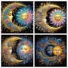 (4er Pack) Mondsonne - speziell geformtes Diamantgemälde - 30*30cm