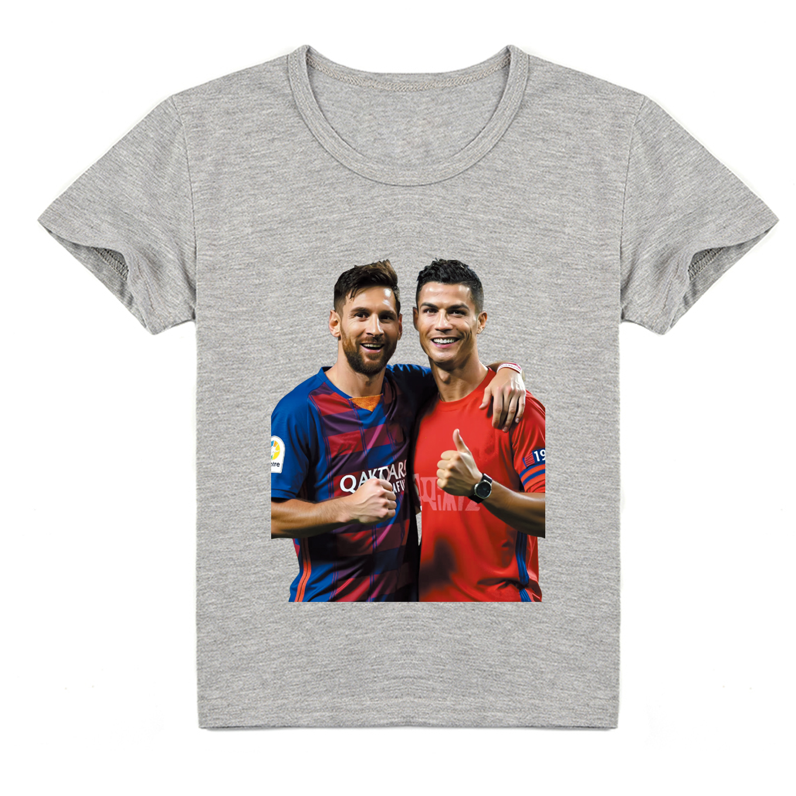 Mayoulove Kids' Cristiano Ronaldo Short Sleeve T-Shirt - Unisex Soccer Fan Tee, Cool Gift for Boys  Girls-Mayoulove