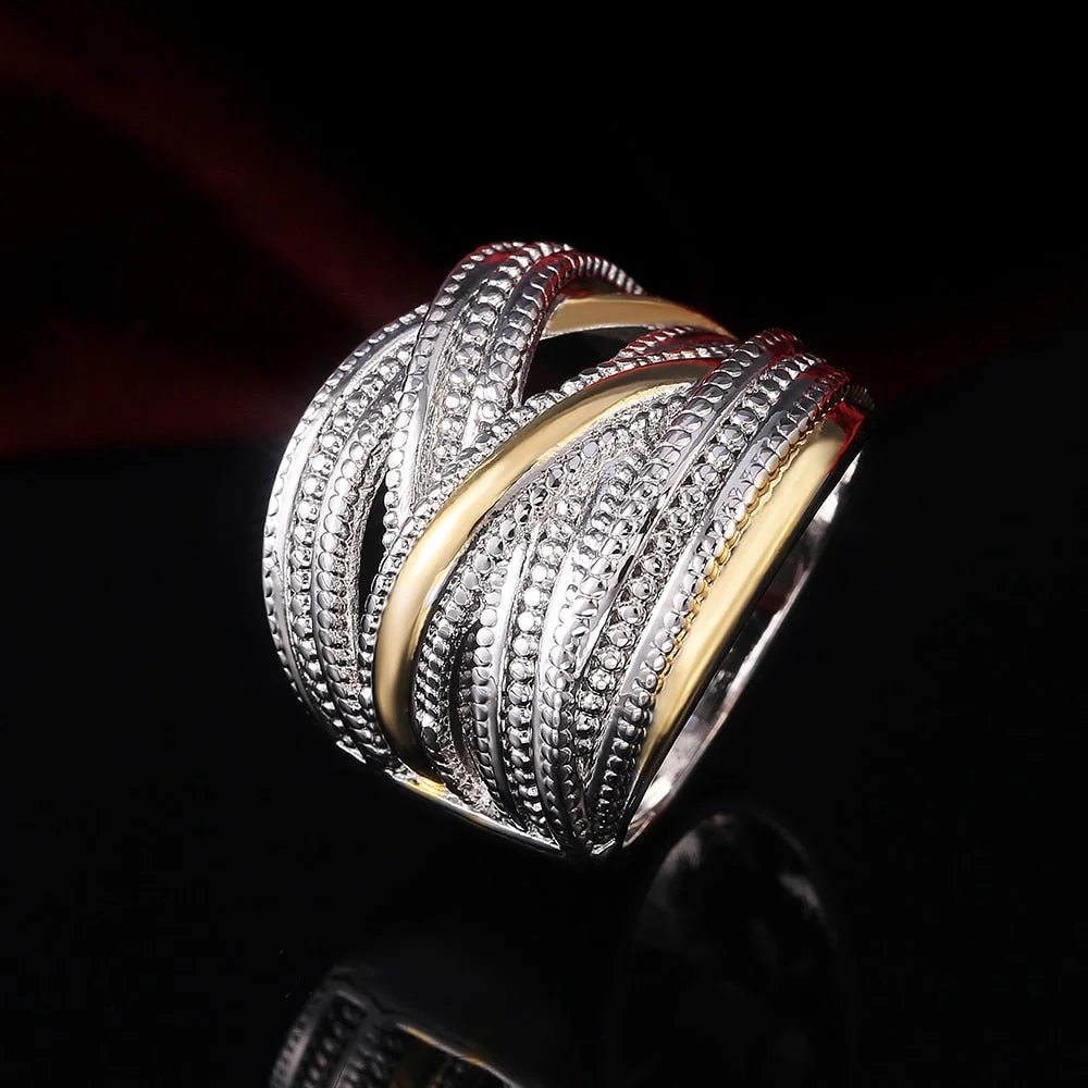 New Design Hyperbole Cross Women Finger Ring Special-interest Female Wedding Ring Metal Ring Punk Party Rings Jewelry