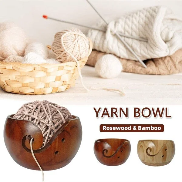 Wooden & Bamboo Yarn Bowl