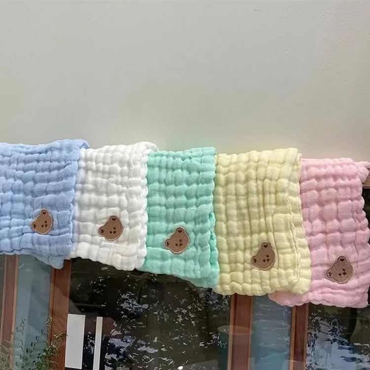 5 Pcs Baby Animal Square Saliva Towel