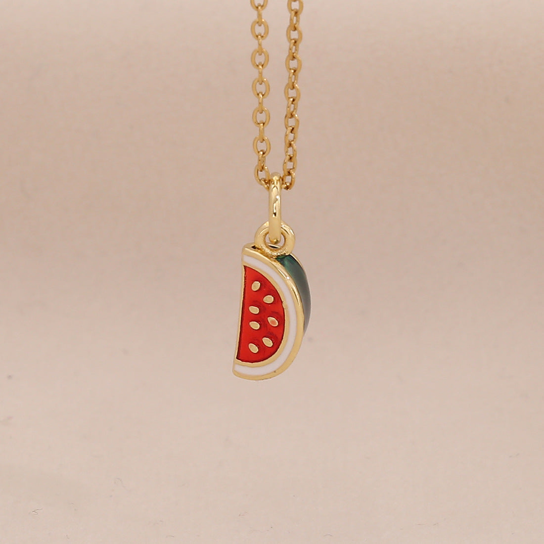 Cute Fruit Pendant Lips Red Pepper Necklace Fashion Stainless Steel N1513