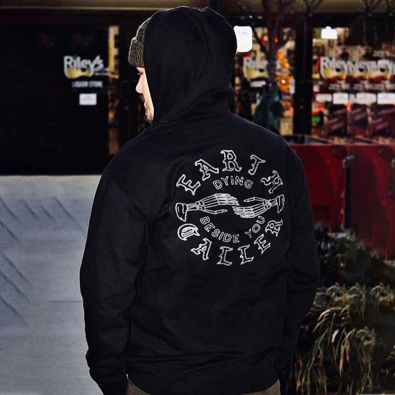 Earth Dying Beside You Taller Printed Hoodie
