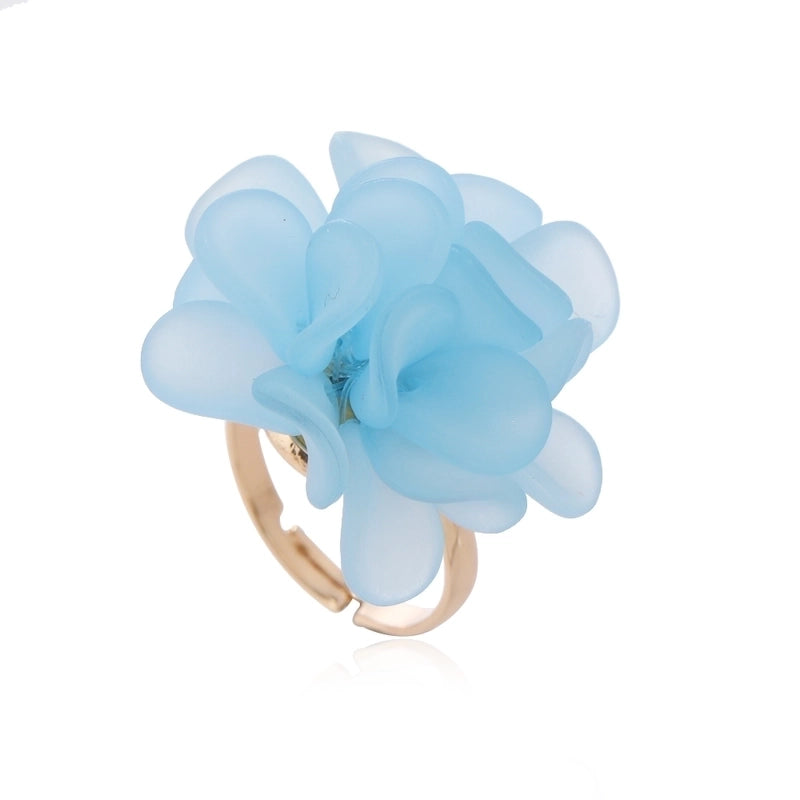 Cute Romantic Flower Alloy Gold Plated Unisex Rings