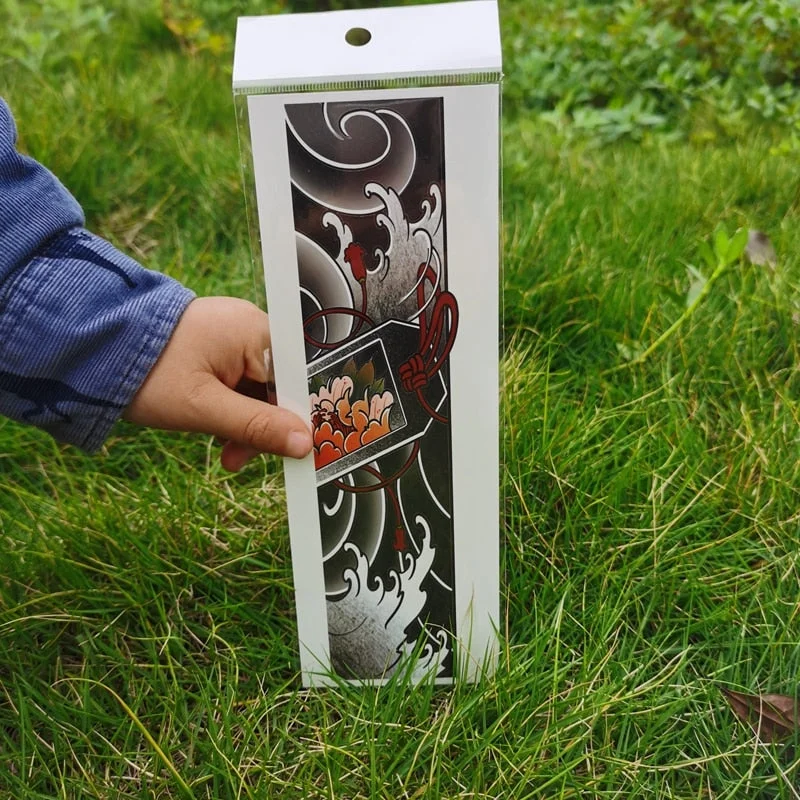 Waterproof Flower Arm Temporary Tattoo Sticker Chinese Wind Arm Ring Wave Art Dec Fake Tattoo Men Women Foot Ring Tattoo Sticker