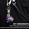(US Local)6PCS  Colored Flowers DIY Diamond Painting Keychain Diamond Art Kits