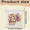 Diamond Painting Cat and Flower PU Storage Bag Coin Purse