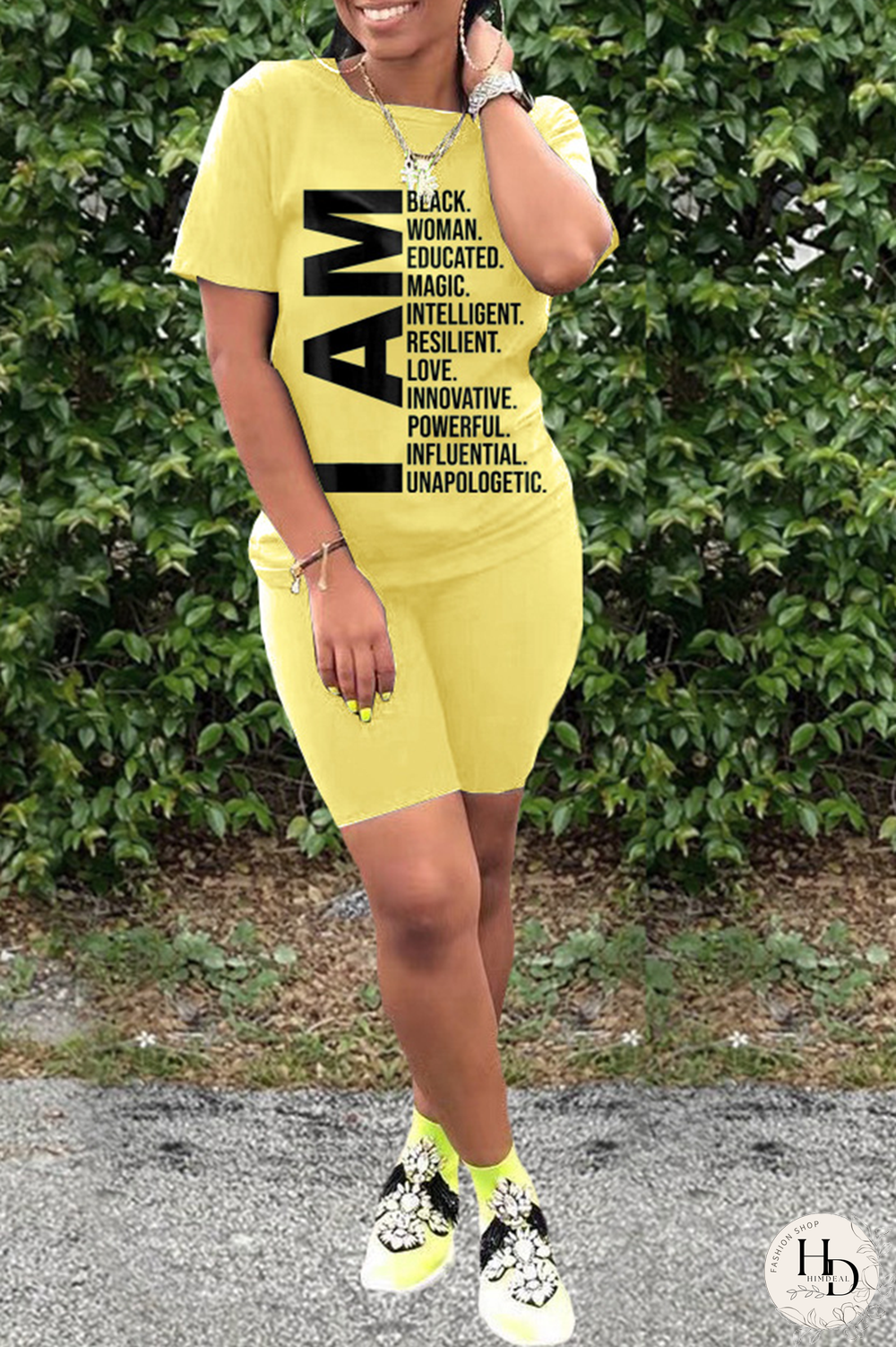 Black Casual Print Split Joint O Neck Short Sleeve Two Pieces