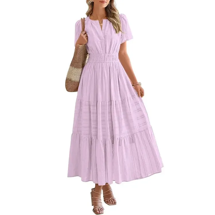 👗Women's Summer Boho Maxi Dress &ndash; V Neck & Pockets✨ 