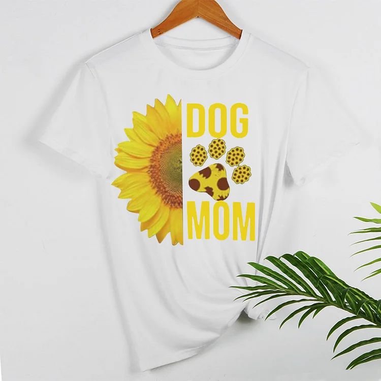 Dog mom on sale shirt with sunflower