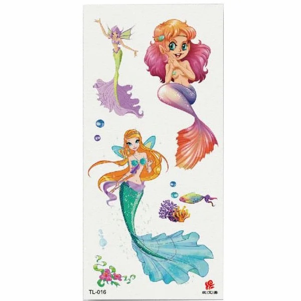 1pcs Flower Animal Body Art Temporary Waterproof Tattoo Sticker Wolf Mermaid Designs