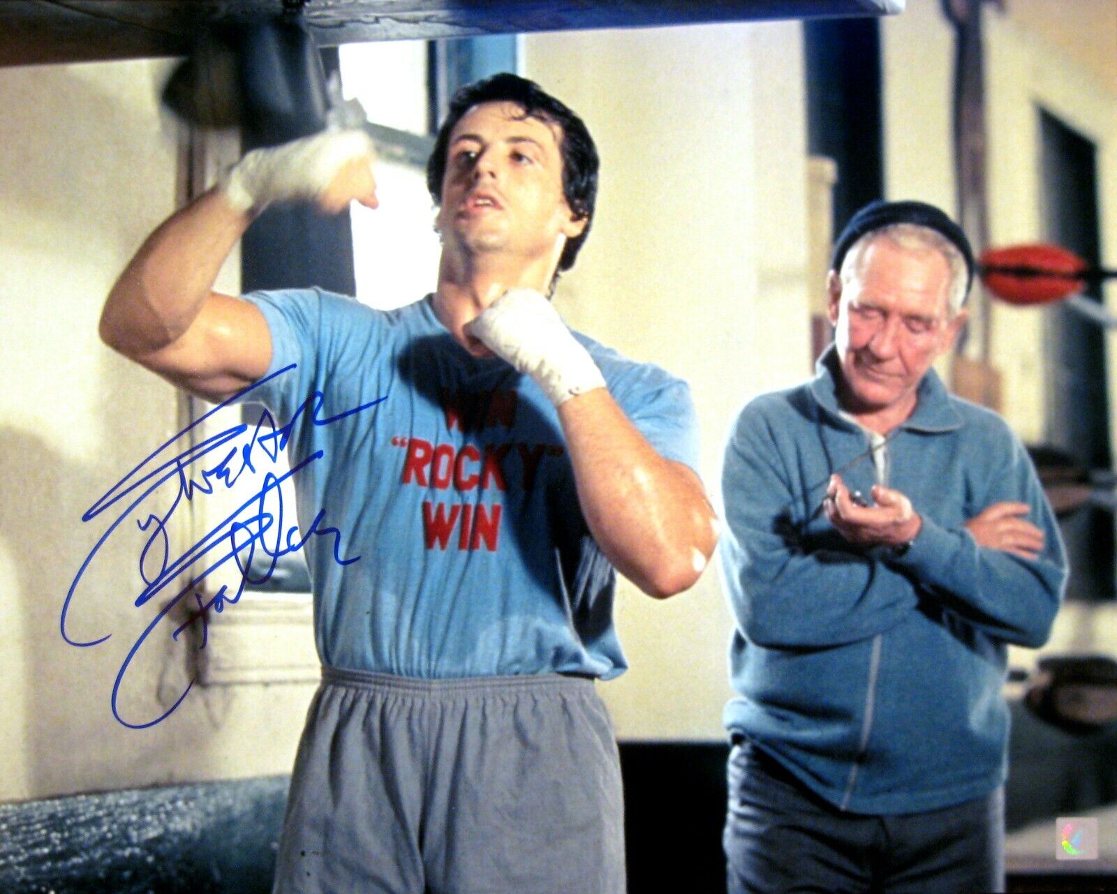 Sylvester Stallone Autographed ROCKY 16x20 Photo Poster painting Speedbag w/ Mickey ASI Proof