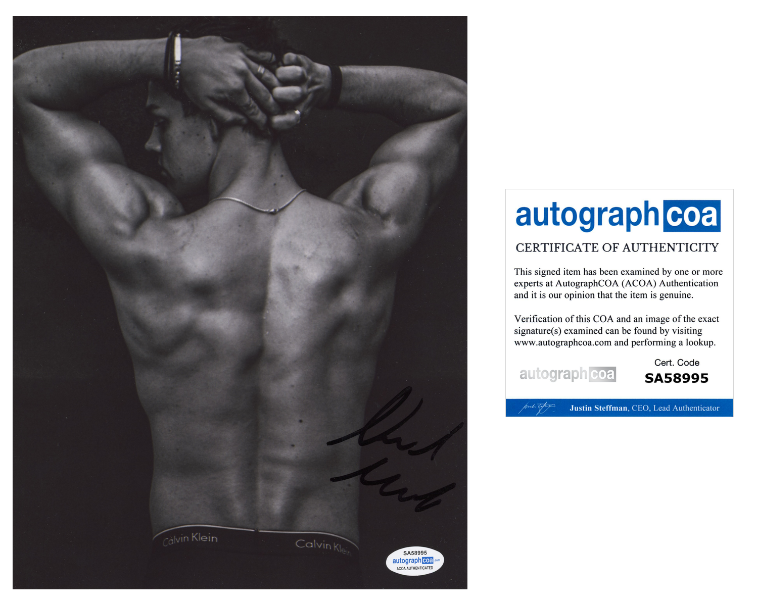 Noah Beck Signed Autograph 8x10 Photo Poster painting Shirtless Calvin Klein Actor ACOA COA