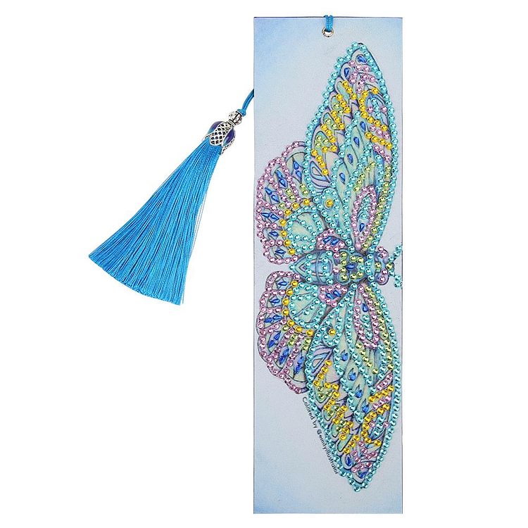 DIY Butterfly Special Shaped Diamond Painting Leather Bookmark with Tassel gbfke