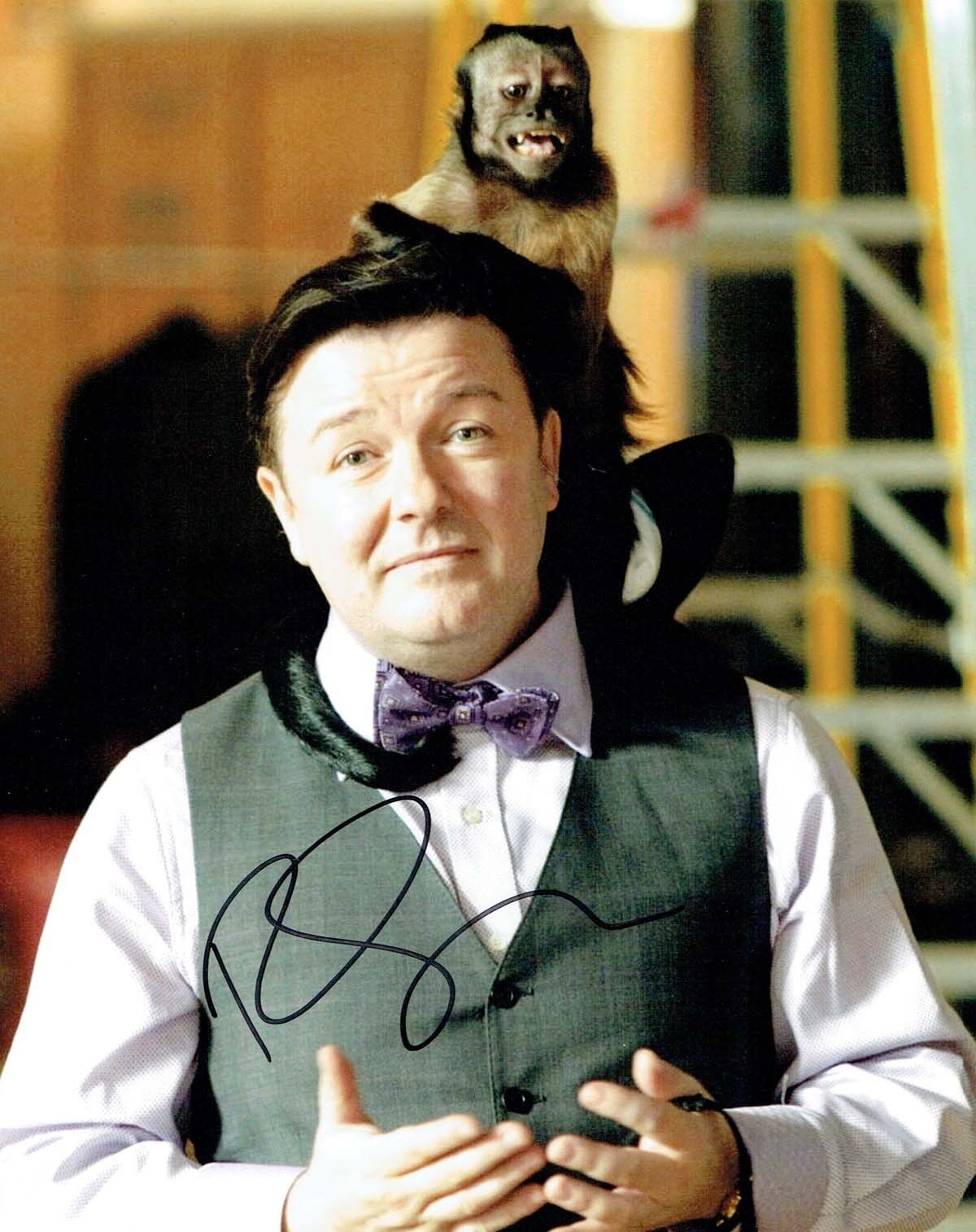 Ricky GERVAIS SIGNED Autograph 10x8 Photo Poster painting AFTAL COA A Night at the Museum