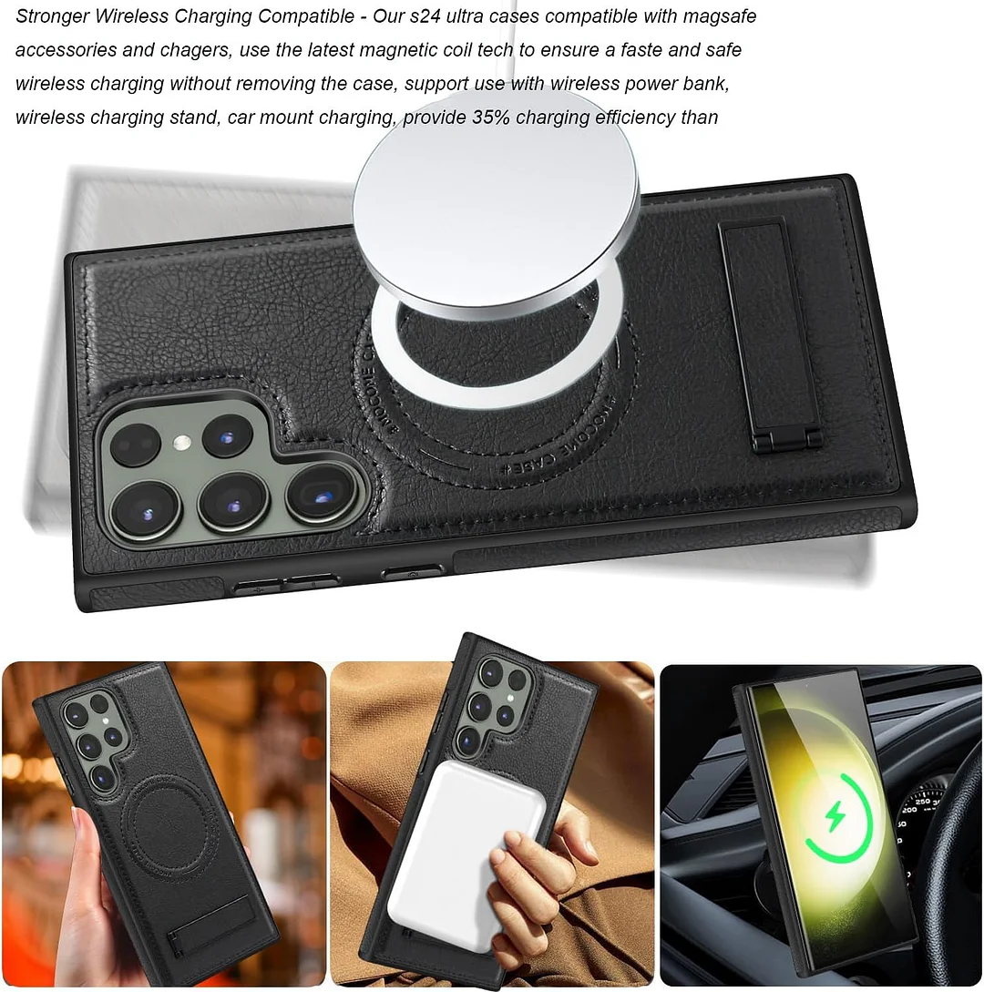 Samsung Galaxy Z Fold 6 Leather Case Magnetic Protective Case Holder Phone Case