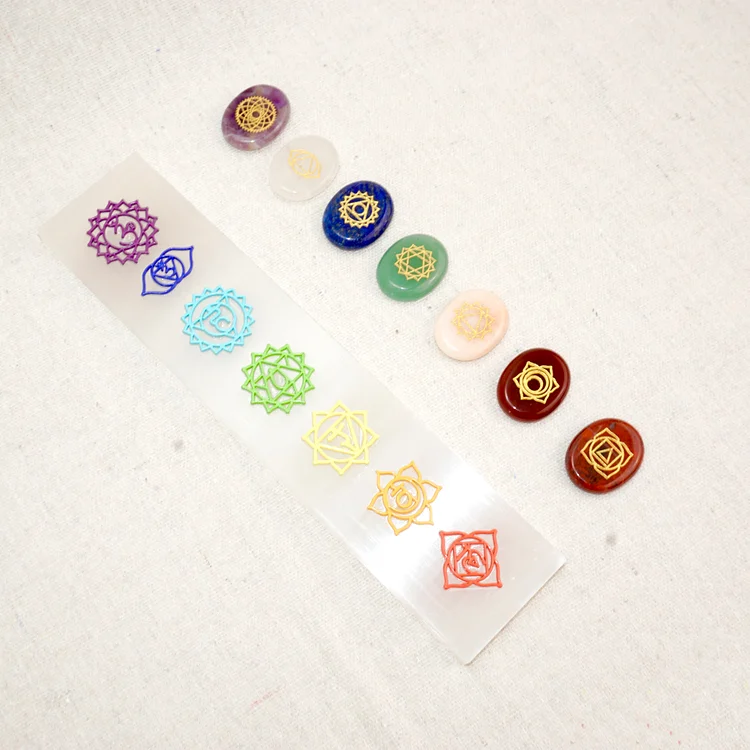 7 Chakra Disc Set-Helmsman Crystal