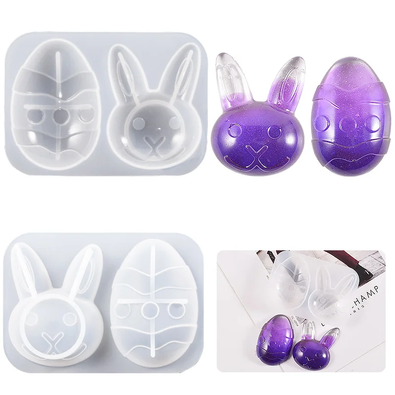 Colorful Egg Rabbit Head Silicone Mold