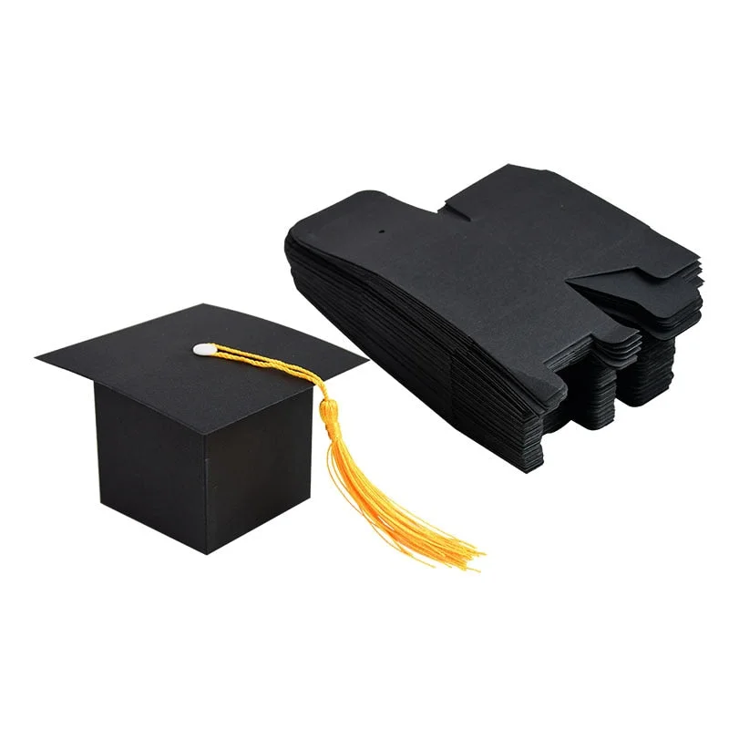 5/10pcs Doctor Hat Cap Candy Box Gift Packaging Box for Graduation Party Decoration Supplies Congrats Gift Bags 2021