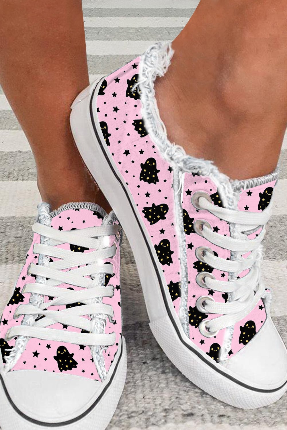 Pink Ghost Canvas Shoes