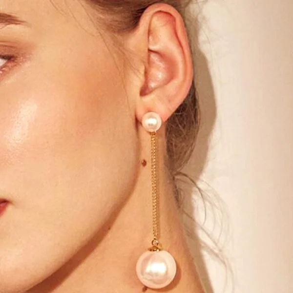Vintage Contracted Creative Pearl Pendant Earrings-zachics