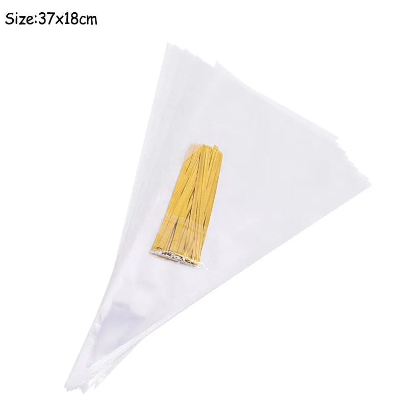 50Pcs/lot Transparent Plastic Bags Candy Popcorn Cookie Packaging Cellophane Bag Christmas Wedding Gift Birthday Party Supplies