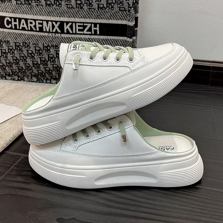 Churchf Churchf Semi-Slippers Women Wear Online Celebrity Ins Students' Korean Version In Spring 2024 With A Pair Of Breathable White Shoes.-Outfit Ideas