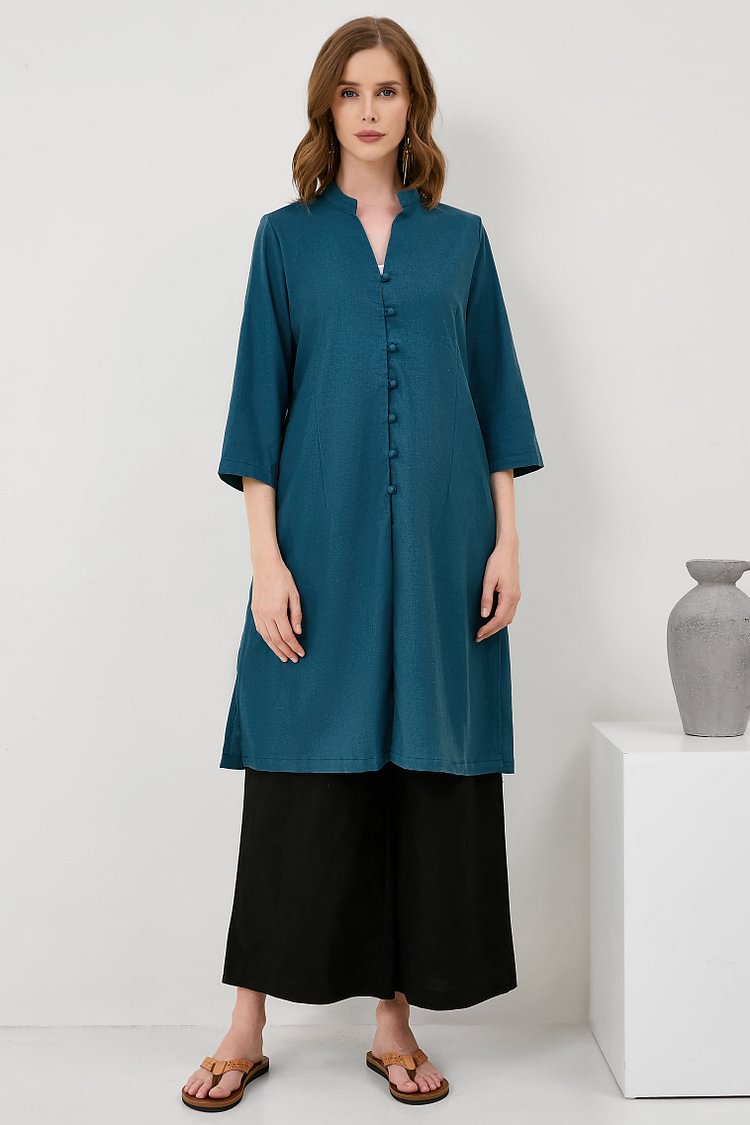 Cotton And Linen Irregular Shirt Cardigan