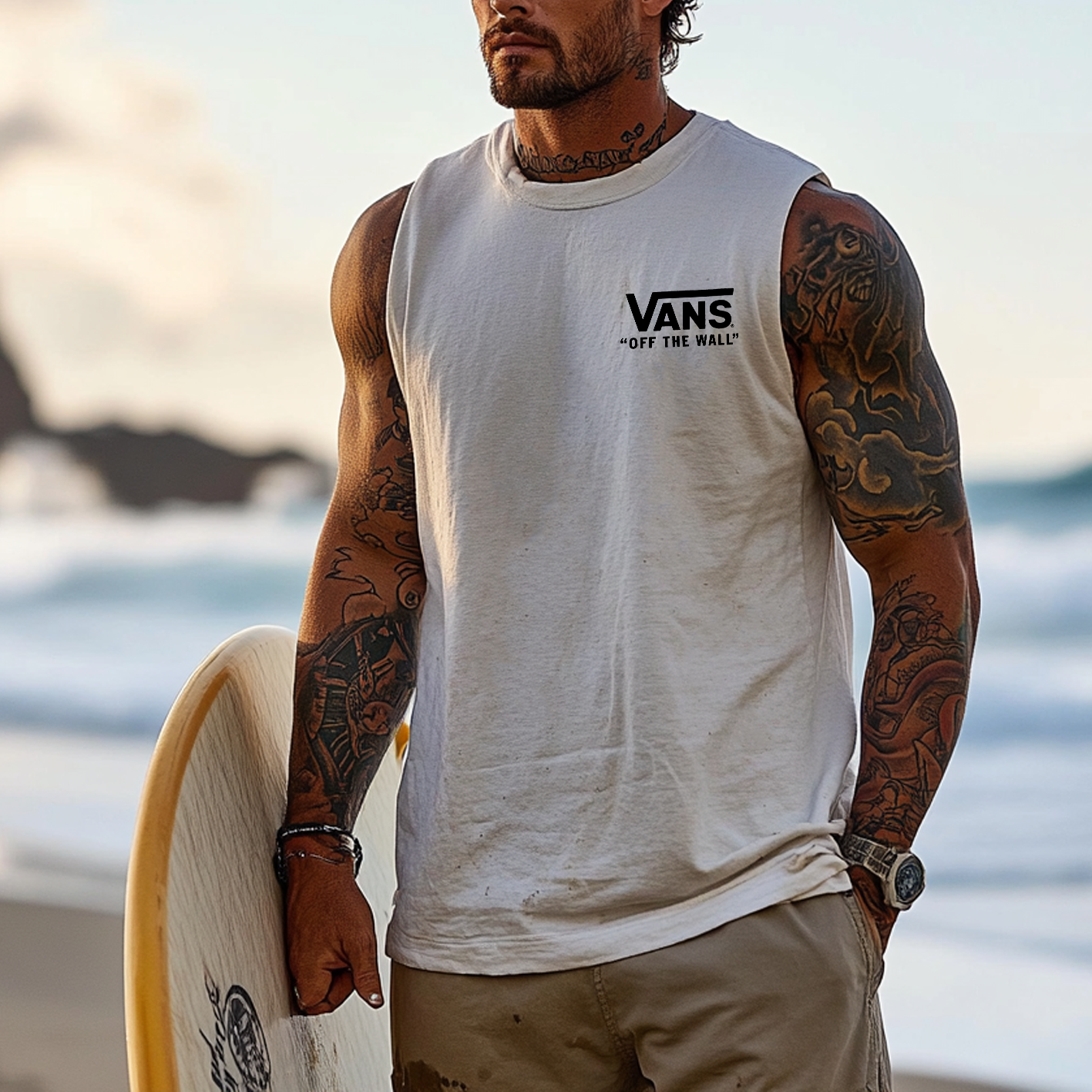  Sleeveless Muscle Tee for Beach and Casual Wear