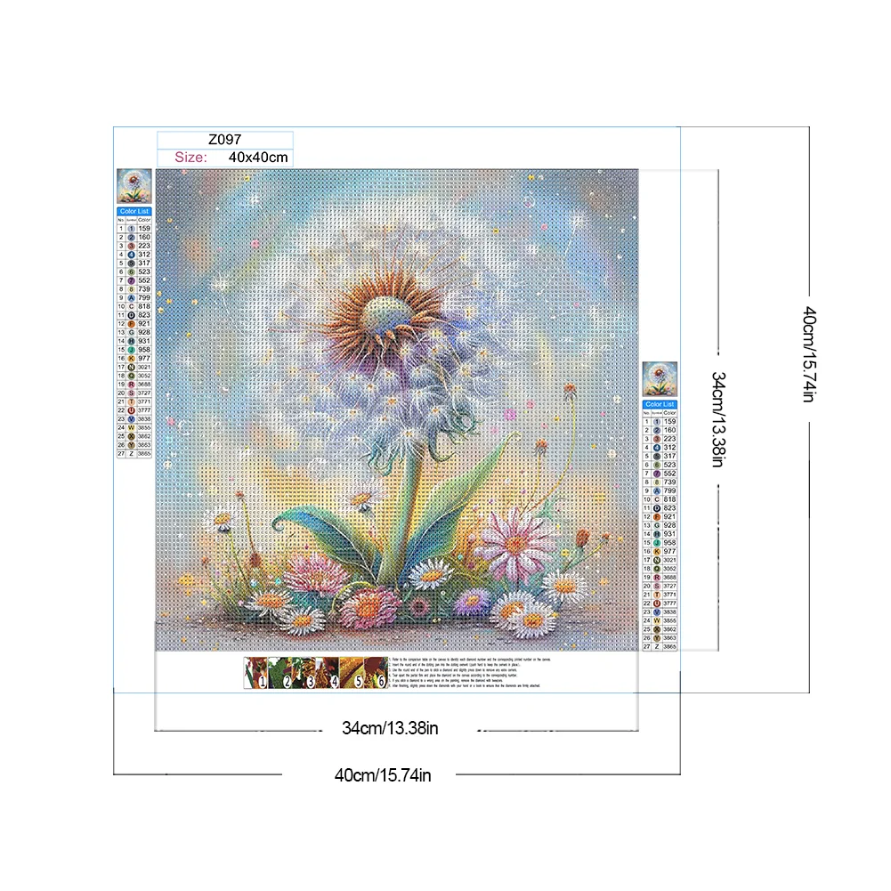 Diamond Painting - Full Round Drill - Dandelion(Canvas|40*40cm)